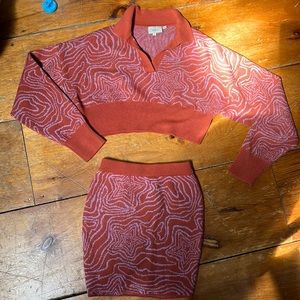 Milk it knit sweater/skirt set